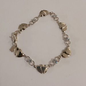 VINTAGE HEART LINK BRACELET- NEVER WORN